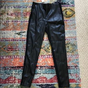 Faux leather front black Ann Taylor leggings